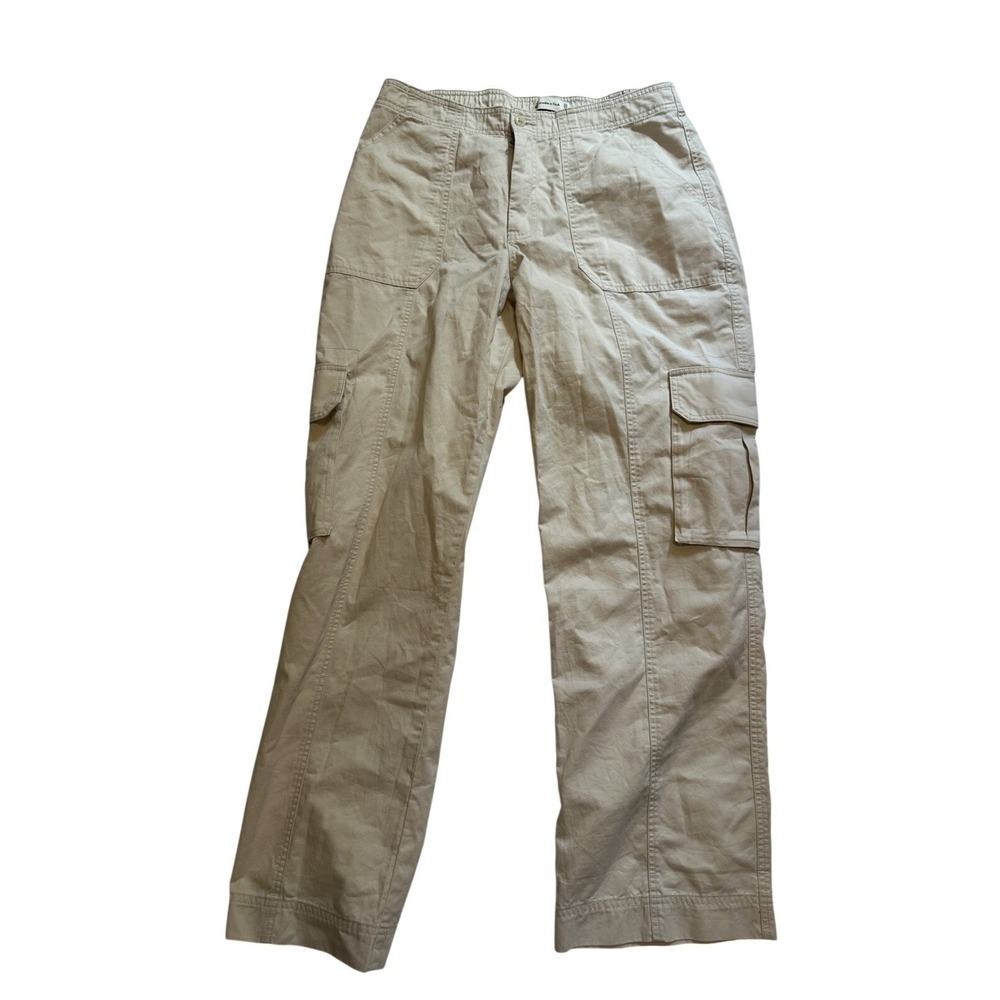 ABERCROMBIE & FITCH CARGO PANTS WOMEN'S SIZE 32/14L BROWN WIDE LEG COMFORT WAIST